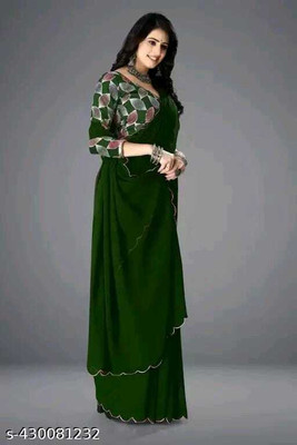 supalee tex Solid/Plain Bollywood Georgette Saree(Multicolor)