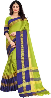 KCPC Woven Bandhani Art Silk Saree(Green)
