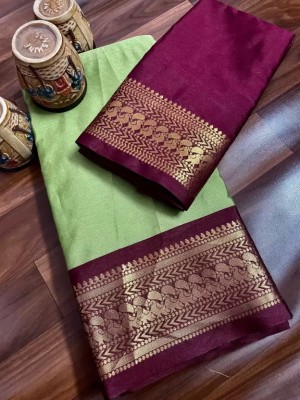 MAHADEV ENTERPRISE Woven Mysore Cotton Blend, Silk Blend Saree(Multicolor)