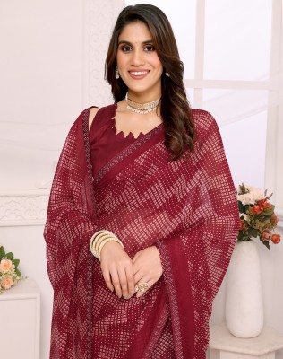 YASHIKA Embellished Bollywood Georgette Saree(Maroon)