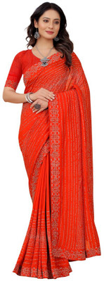 pUNYATHA CREATION Self Design, Solid/Plain Bollywood Pure Silk Saree(Red)