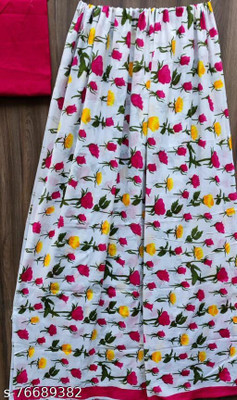 JAIPURI BLOCK PRINT Blocked Printed, Color Block, Dyed, Floral Print, Printed Daily Wear Pure Cotton Saree(Pink)