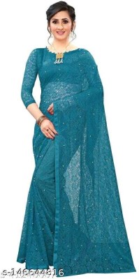 Saadhvi Printed Bollywood Net Saree(Light Green)