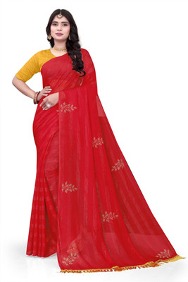 Pemal Designer Floral Print Bollywood Georgette Saree(Red)