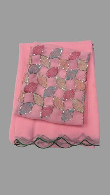 KALPNA CREATION Solid/Plain, Embellished Bollywood Georgette Saree(Multicolor)