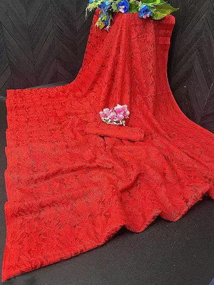 Amavii Embroidered Bollywood Net Saree(Red)