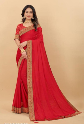 B K CREATION Self Design Daily Wear Art Silk Saree(Red)