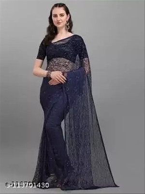 Amavii Self Design Bollywood Net Saree(Maroon)
