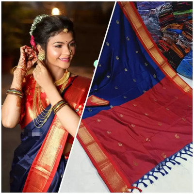 Shruti Bandhani Woven Kanjivaram Cotton Silk Saree(Multicolor)
