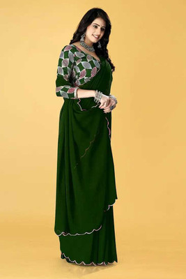 supalee tex Solid/Plain Bollywood Georgette Saree(Multicolor)