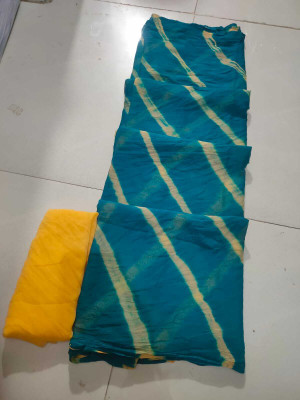 NeeLKANTH ENTERPRISE Striped Bandhani Chiffon Saree(Blue)