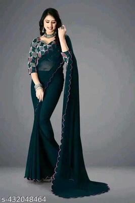 mahalaxmi fab Solid/Plain Bollywood Georgette Saree(Multicolor)