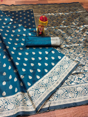 GATISHVAM TEXTILE Woven Banarasi Art Silk Saree(Blue)