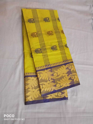Ghosh handloom Self Design Tant Cotton Blend Saree(Pink)