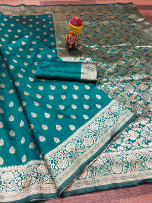 GATISHVAM TEXTILE Woven Banarasi Art Silk Saree(Blue)