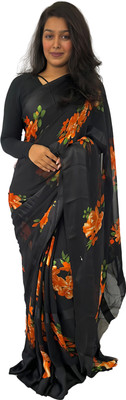 Sanwariya Silks Printed Bollywood Georgette Saree(Orange)