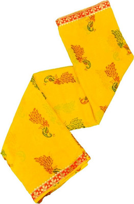 DAZLIO Embellished, Solid/Plain Bollywood Georgette Saree(Yellow)