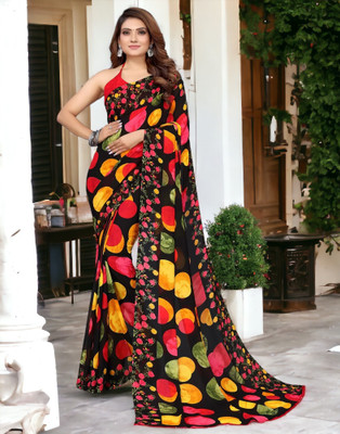 TTH Printed Bollywood Georgette Saree(Red)