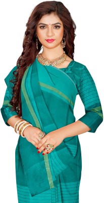 Saadhvi Printed Daily Wear Cotton Silk Saree(Green)