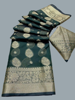 harshit designer Printed Daily Wear Georgette Saree(Green)
