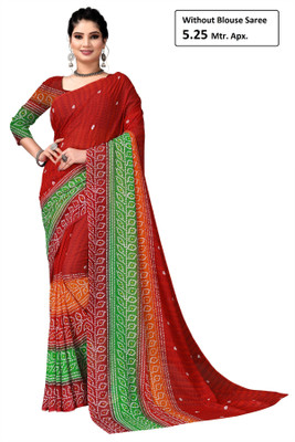 Kanooda Prints Printed Daily Wear Georgette Saree(Multicolor)