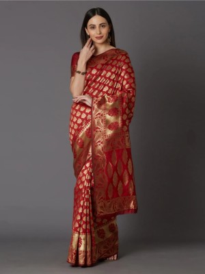 MANTRUSHA Woven Bollywood Jacquard Saree(Maroon)