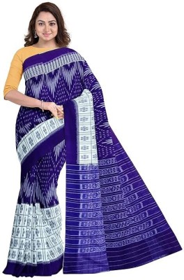 Odiasfirst choice saree Woven Handloom Pure Cotton Saree(Light Blue)