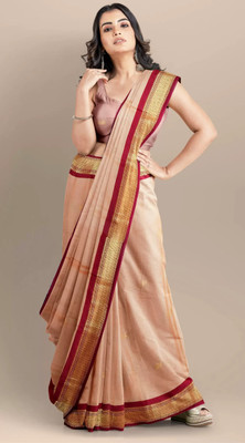 HouseOfCommon Woven Bollywood Cotton Silk Saree(Multicolor)