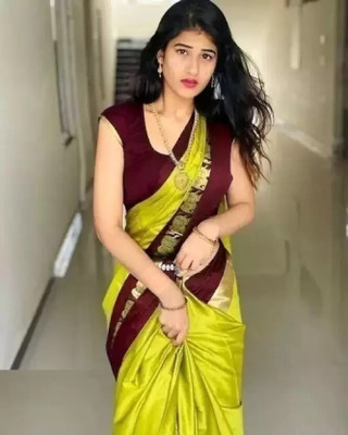 HouseOfCommon Woven Bollywood Cotton Silk Saree(Multicolor)