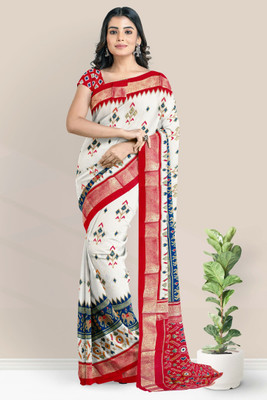 Samai Printed Bandhani Art Silk Saree(Blue)
