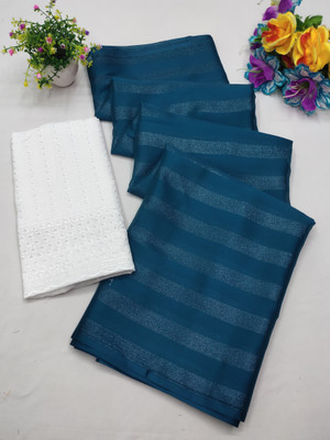 SkyRamya Solid/Plain Bollywood Chiffon Saree(Multicolor)