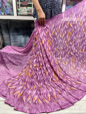 THESIYA FAB Printed Bollywood Georgette Saree(Purple)