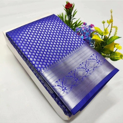 Fascino Fab Woven Kanjivaram Silk Blend Saree(Blue)
