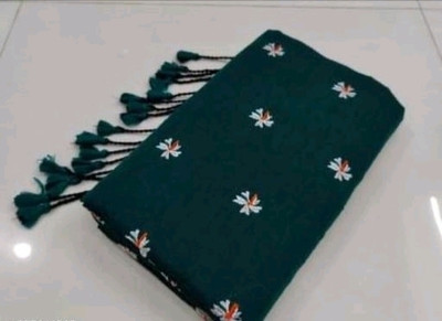 GHOSH TEXTILE Self Design Handloom Cotton Blend Saree(Dark Blue)