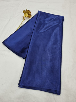 Arpita Fashion Solid/Plain Bollywood Pure Silk, Satin Saree(Dark Blue)