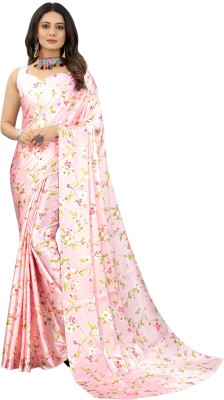 A To Z Cart Digital Print Bollywood Satin Saree(Multicolor)