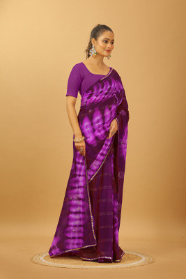 MAHARAJ SAREES Digital Print Bollywood Georgette Saree(Purple)