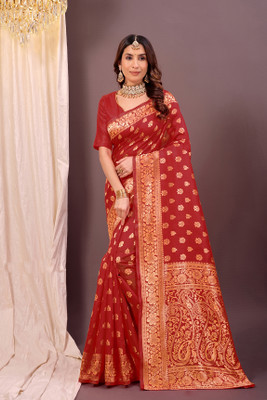 Suntex Woven Banarasi Pure Silk Saree(Maroon)