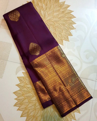 AVANTIKA FASHION Woven Kanjivaram Pure Silk, Art Silk Saree(Purple)