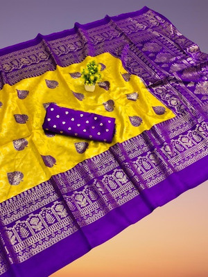 Kanooda Prints Printed Mysore Art Silk Saree(Multicolor)