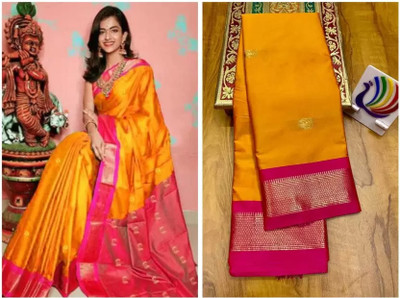 Shruti Bandhani Woven Kanjivaram Cotton Silk Saree(Multicolor)