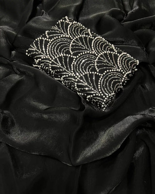 Classy Foriever Embellished Bollywood Silk Blend Saree(Black)