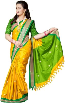 Shruti Bandhani Woven Kanjivaram Cotton Silk Saree(Multicolor)