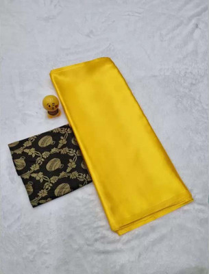 Shrilaxmisari Solid/Plain Bollywood Satin Saree(Yellow)