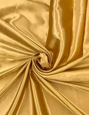 Arpita Fashion Solid/Plain Bollywood Pure Silk, Satin Saree(Gold)