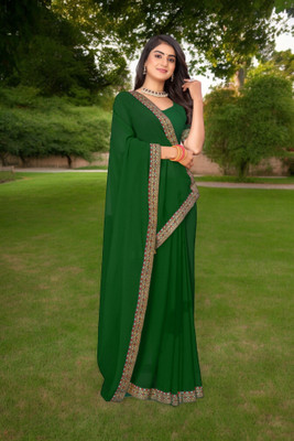 Kasumbo Tex Self Design Kanjivaram Georgette Saree(Green)