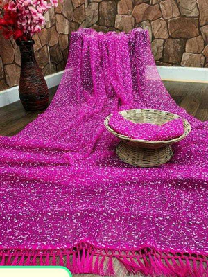 JPBANNA Self Design Bollywood Net Saree(Pink)