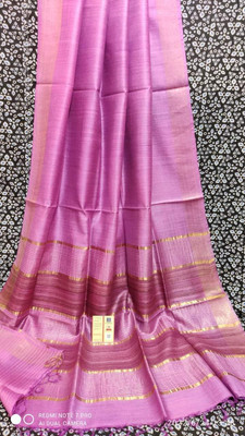 govind handloom Solid/Plain Bollywood Jute Silk Saree(Pink)