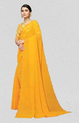 supalee tex Solid/Plain Bollywood Georgette Saree(Multicolor)