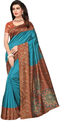 Suali Printed Kanjivaram Art Silk Saree(Light Green)